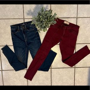 2 Hollister jeans bundle size 0